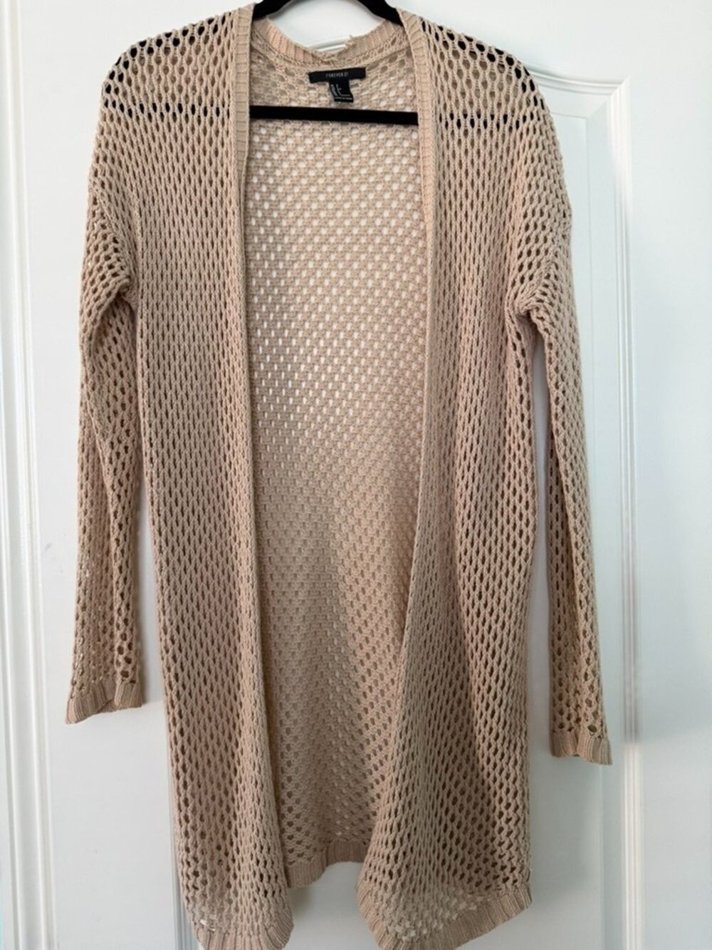 Forever 21 Beige Open Knit Cardigan Size S